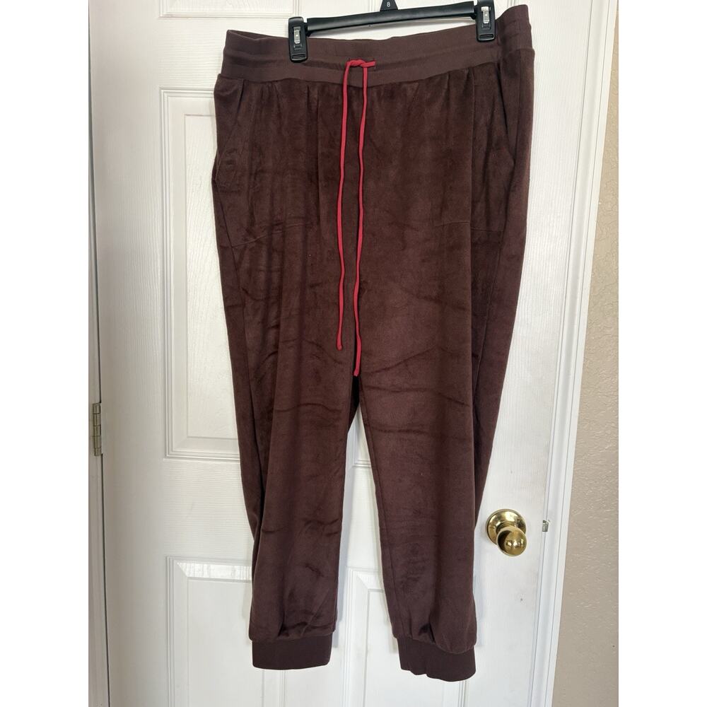 Fierce by Mally Velour Jogger Pants – Brown – XL – NWOT Cozy Lounge Athleisure